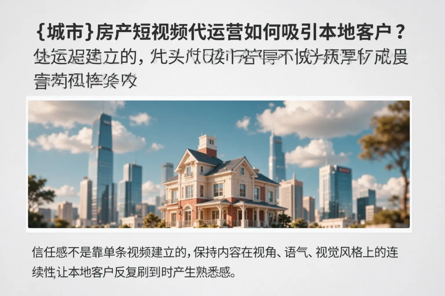 临夏房产短视频代运营如何吸引本地客户？