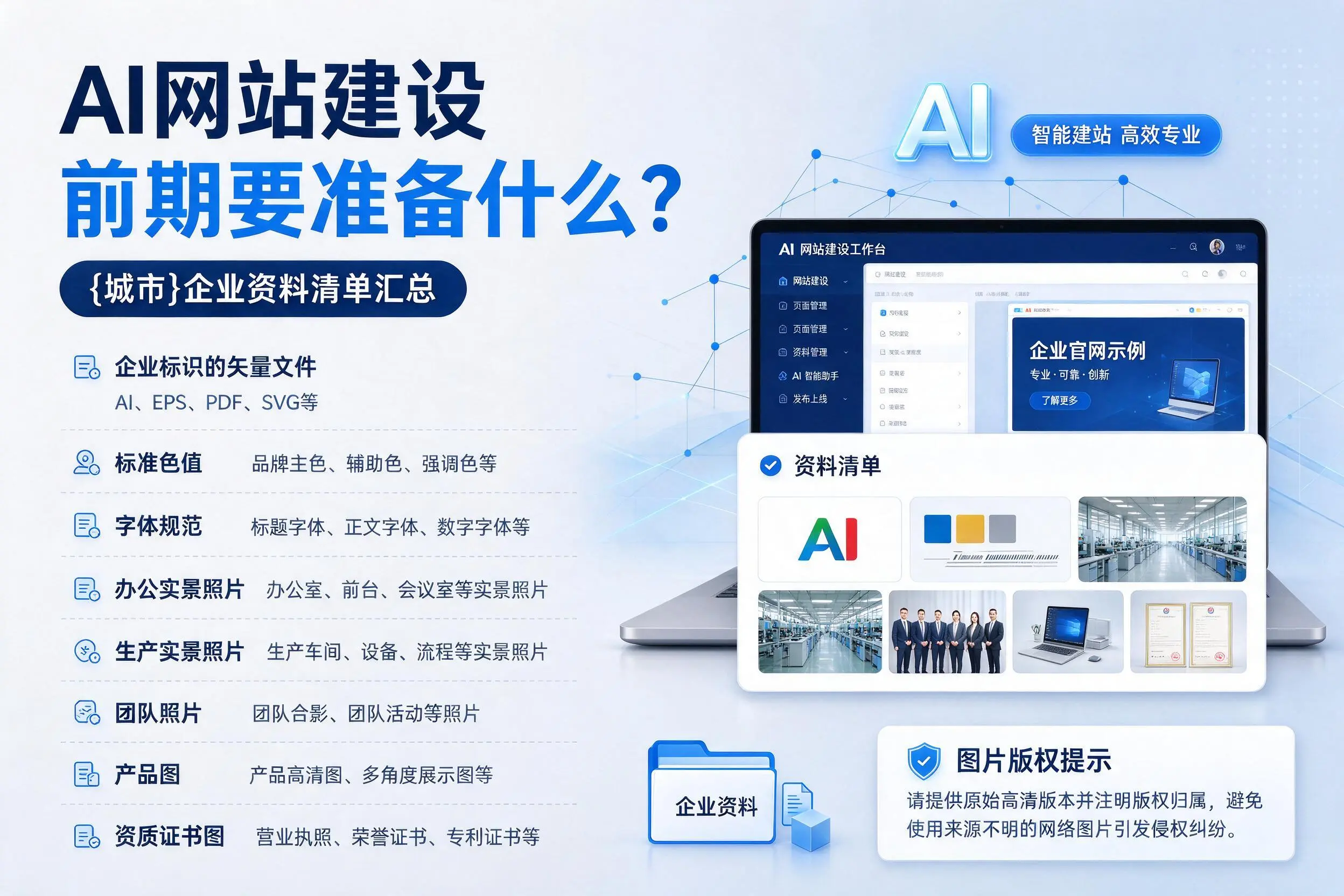 AI网站建设前期要准备什么？临夏企业资料清单汇总